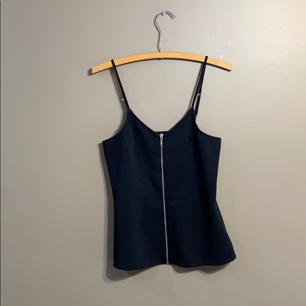 Express Medium Black Zip Front Tank